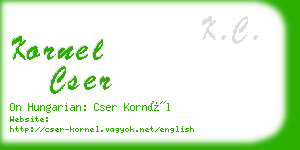 kornel cser business card